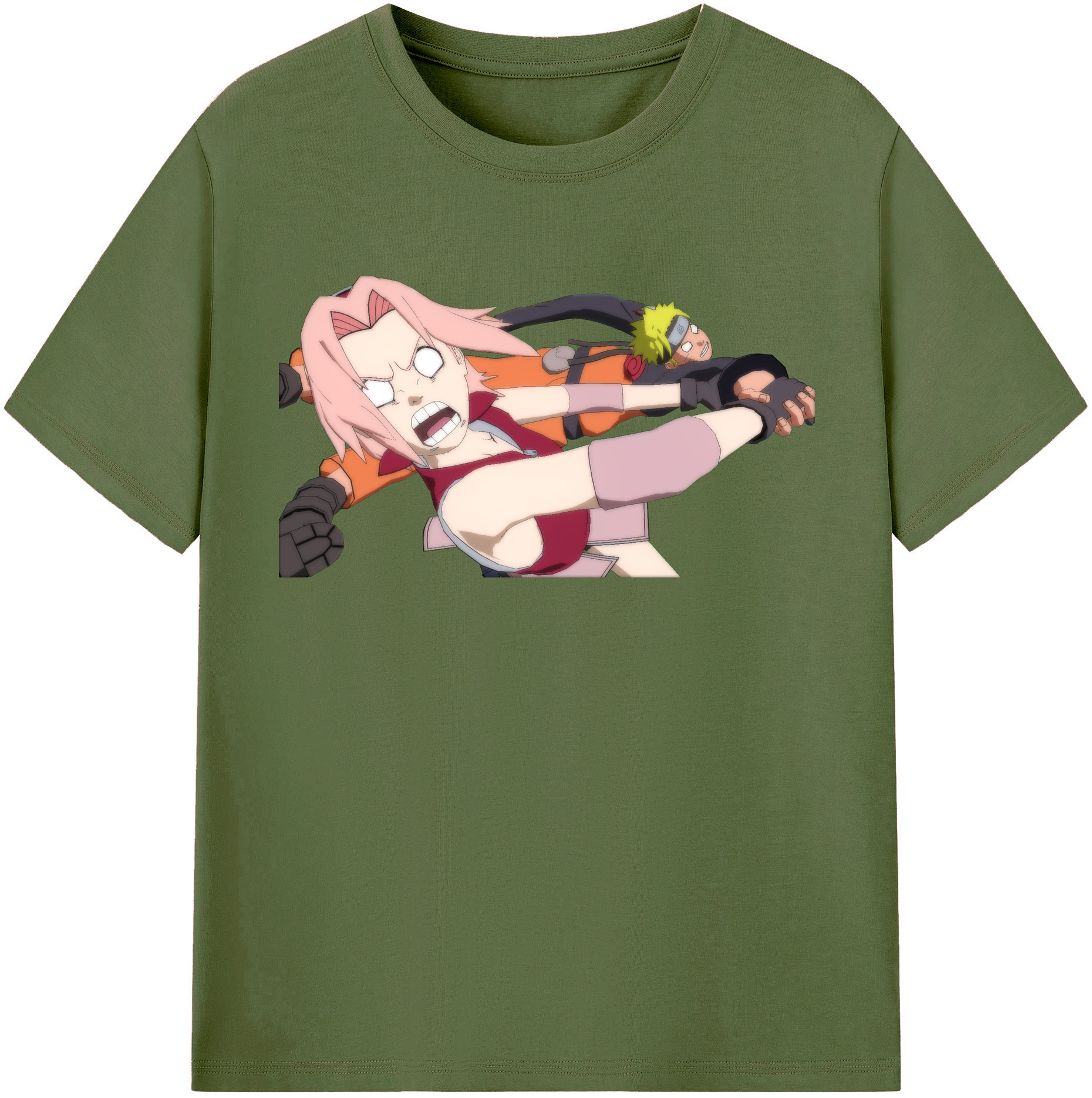 （画像用） NARUTO -ナルト- 春野サクラ Haruno Sakura 綿100％半袖Tシャツ（フロントプリント）